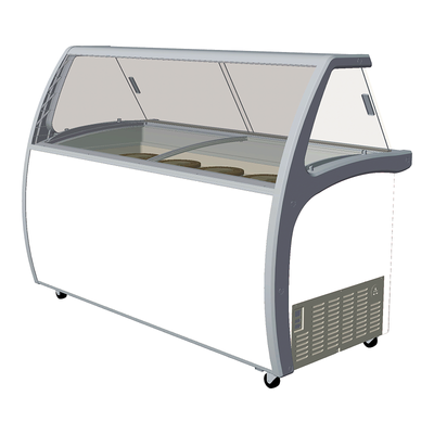 Exquisite SD575S2 | Twelve Tubs Ice Cream Scooping Freezers with Scoop Washer and Bottom Storage Door