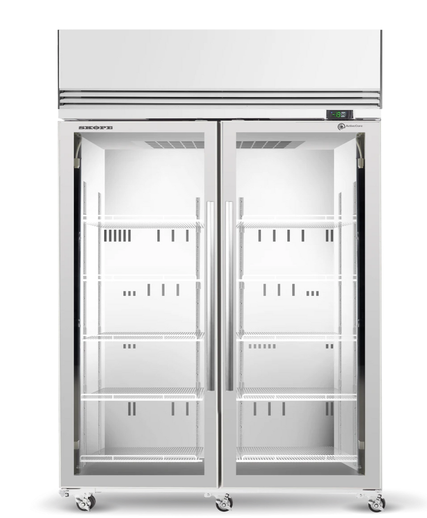 Skope SKFT1000N-A-SS | 2 Glass Door | Upright Display | Storage Freezer | Commercial Upright Freezer