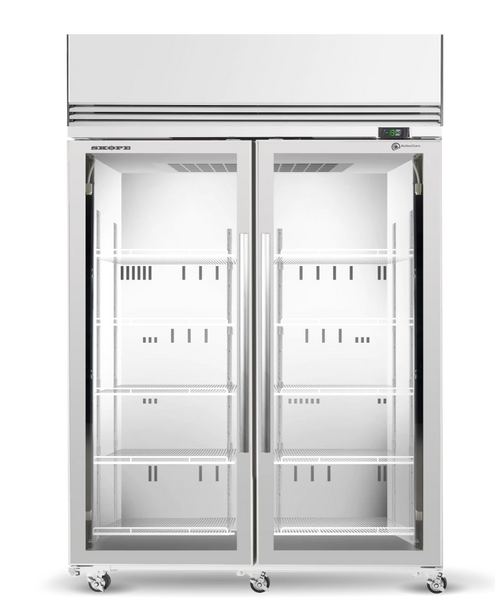 Skope SKFT1000N-A-SS | 2 Glass Door | Upright Display | Storage Freezer | Commercial Upright Freezer
