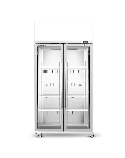 SKOPE SKFT1000N-A ActiveCore Upright Freezer | 2 Glass Doors with 5 Shelves per Door, Customisable
