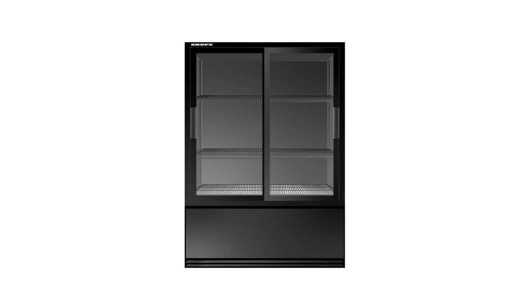 SKOPE SL350N.2SL SpeedLane Grab & Go Fridge | 2 Sliding Doors with Solid Back