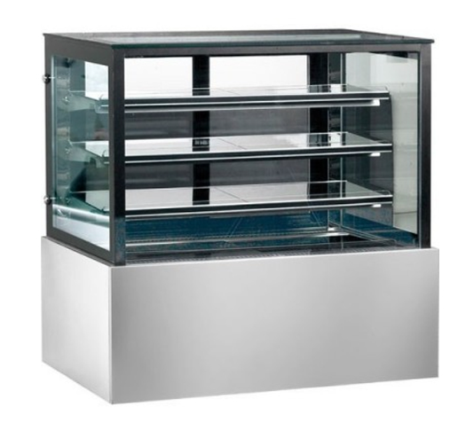 Chilled Food Display, Bonvue SL850V, Food Display Square Glass, Sliding Glass Doors