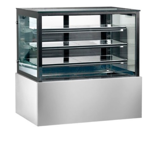 Chilled Food Display, Bonvue SL860V, Food Display Square Glass, Sliding Glass Doors