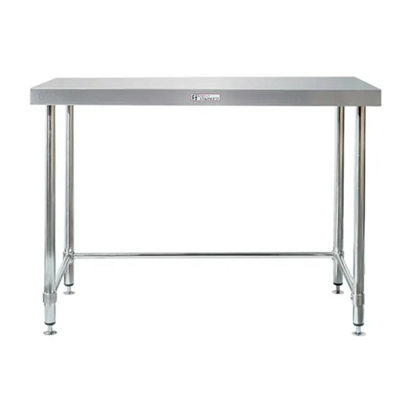 Simply Stainless SS01.2400 LB | Stainless Workbench | Flat top | 600x2400mm | Adjustable Disk Feet | Work Bench