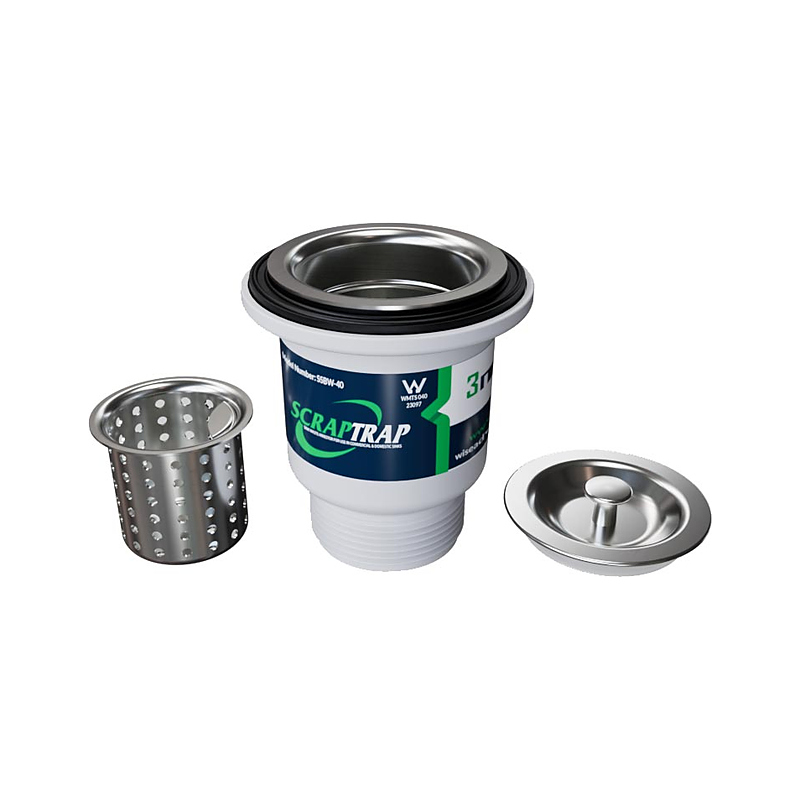 3monkeez SSBW-40 Scraptrap - Suit 40mm Outlet, 40mm BSP Connection, Includes Fixed Strainer and