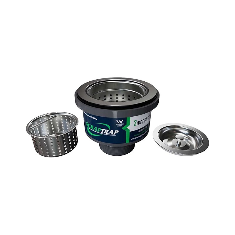3monkeez SSDBW Domestic Smart Sink Waste 90mm Dia with 50mm MI BSP Connection, Includes