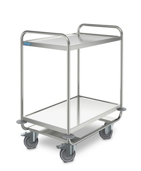 2 Tier Shelf  Trolley, Hupfer, SSW-8X5-2-ERGO, Standard Ergonomic Design, Stainless Steel Trolley 
