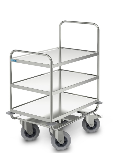 3 Tier Shelf  Trolley, Hupfer, SSW-8X5-3-ERGO, Heavy Duty, Stainless Steel Trolley 
