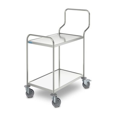 2 Tier Shelf  Trolley, Hupfer, SW-10X6-2-ERGO, Standard Ergonomic Design, Stainless Steel Trolley 

