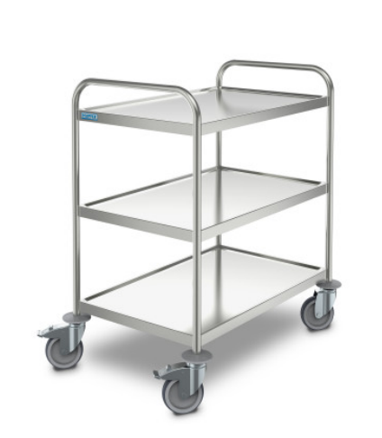 3 Tier Shelf  Trolley, Hupfer, SW-10X6-3-ERGO, Standard Ergonomic Design, Stainless Steel Trolley 
