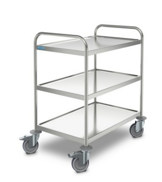 3 Tier Shelf  Trolley, Hupfer, SW-8X5-3-ERGO, Standard Ergonomic Design, Stainless Steel Trolley 
