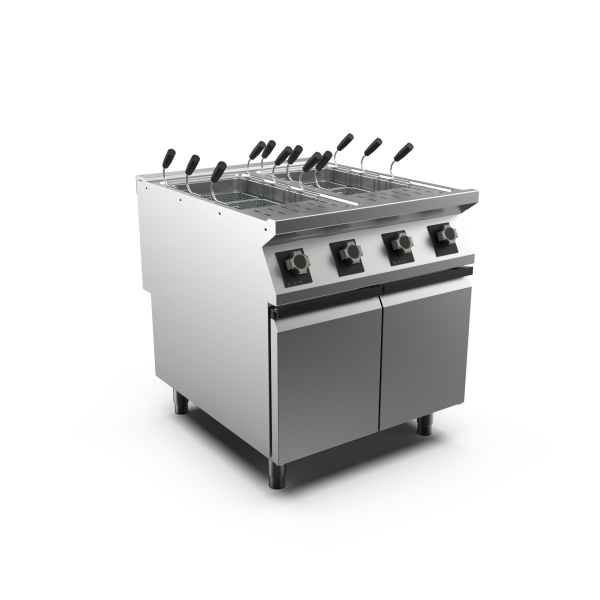 Mareno CP98E M1 90 Series Double Well Electric Pasta Cooker I Open Cabinet Base I 42+42 L