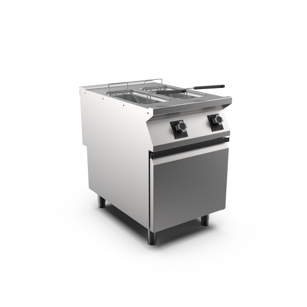 Mareno FR96E10A M1 90 Series Twin Pan Electric Fryer I Cabinet Base I 10+10 L