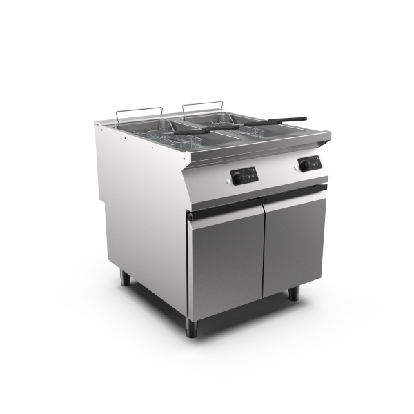 Mareno FR98E22KA M1 90 Series Twin Pan Electric Fryer With Electronic Controls I Cabinet Base I 22+22 L