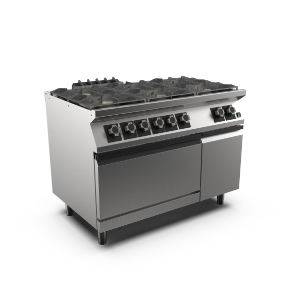 Mareno PC712GFEV-NG M1 70 Series 6 Burner Gas Cook Top Range with Fan Assisted Electric Oven I Freestanding I 1200mm Wide