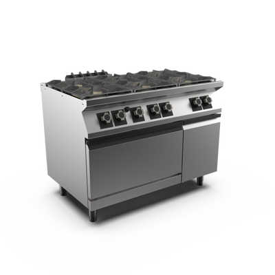 Mareno PC712GFG-NG M1 70 Series 6 Burner Gas Cook Top Range with Gas Oven I Freestanding I 1200mm Wide