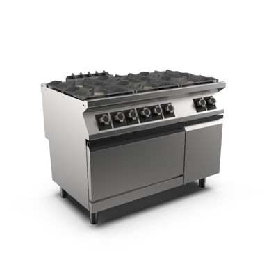 Mareno PC912GFE-NG M1 90 Series 6 Burner Gas Cook Top Range with Static Electric Oven I Freestanding I 1200mm Wide
