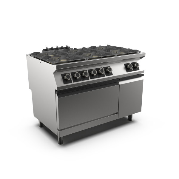 Mareno PC912GFE-NG M1 90 Series 6 Burner Gas Cook Top Range with Static Electric Oven I Freestanding I 1200mm Wide