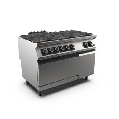 Mareno PC912GFEV-NG M1 90 Series 6 Burner Gas Cook Top Range with Fan Assisted Electric Oven I Freestanding I 1200mm Wide