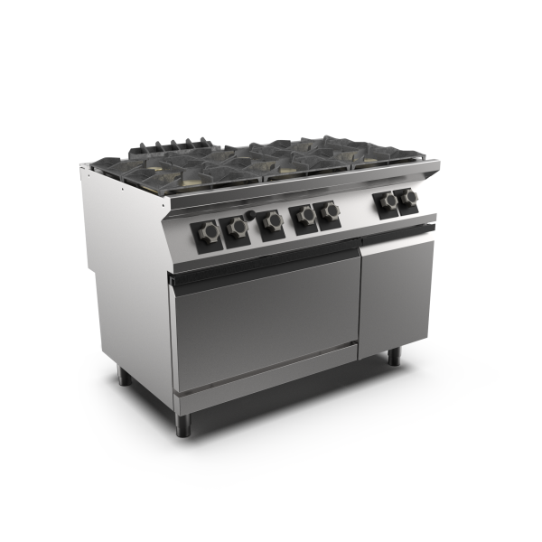 Mareno PC912GFG-NG M1 90 Series 6 Burner Gas Cook Top Range with Gas Oven I Freestanding I 1200mm Wide