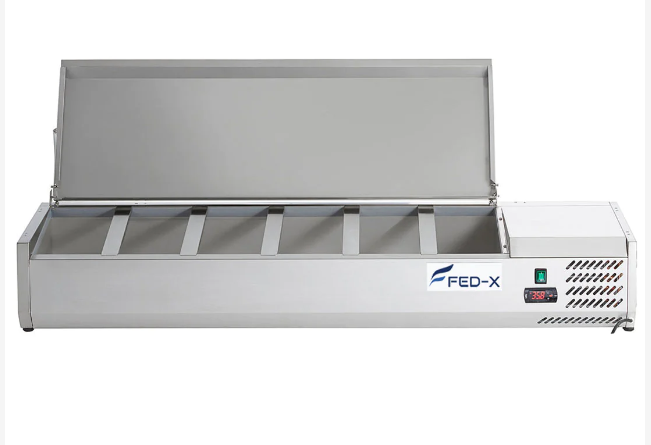 F.E.D XVRX1500/380S I Salad Bench I with Stainless Steel Lid 6 x 1/3GN