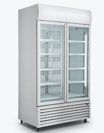 Temperate Thermaster LG-1200GT I 2 Door Glass Refrigerator I Colourbond Fridge I Upright Drink Fridge I Large White