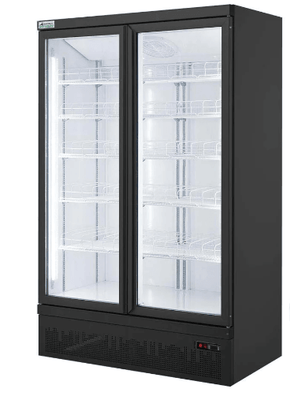 Temperate Thermaster LG-1000BGBM I 2 Door Glass Refrigerator I Supermarket Fridge I Upright Drink Fridge I Large Black