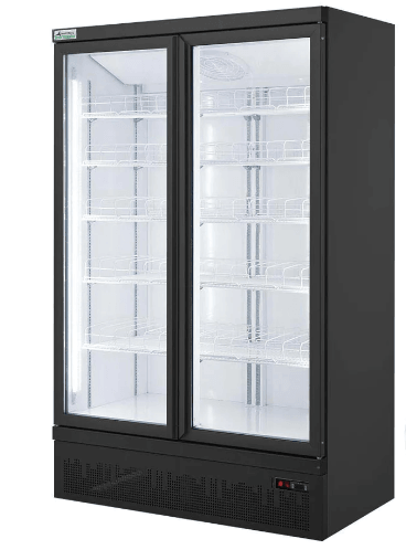 Temperate Thermaster LG-1000BGBM I 2 Door Glass Refrigerator I Supermarket Fridge I Upright Drink Fridge I Large Black