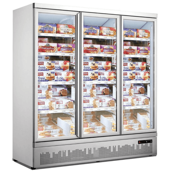 Temperate Thermaster LG-1500GBMF I Triple Sliding Glass Door I Supermarket Freezer I Upright Freezer I Large Black