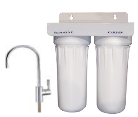 Xsential I XDC200-C I Twin I Housings System I With Standard Faucet I Water Filtration System