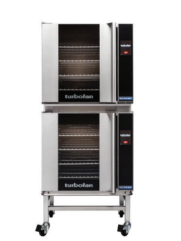 Turbofan E32T4/2 I Full Size I Double Stacked I Oven I Electric Convection Oven I Touch Screen Control I on a Stainless Steel Stand