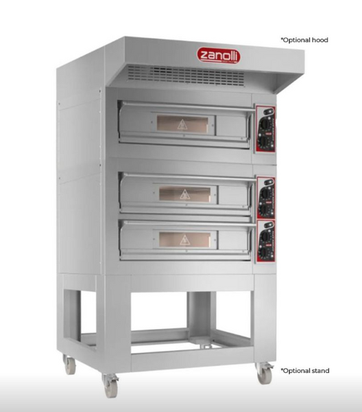 Zanolli CTM4E02A+CTM5E02A EP70 4+4+4 / MC Citizen Electric triple 4 Pizza Deck Oven