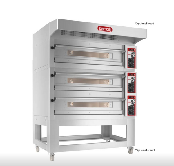 Zanolli CTM6E02A+CTM7E02A Citizen PW 6+6+6 Series Electric Triple 6 Pizza Deck Oven