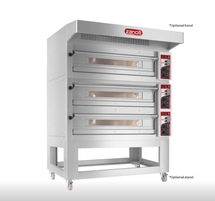 Zanolli CTM8E02A+CTM9E02A Citizen PW 9+9+9 Series Electric Triple 9 Pizza Deck Oven