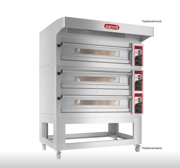Zanolli CTM8E02A+CTM9E02A Citizen PW 9+9+9 Series Electric Triple 9 Pizza Deck Oven