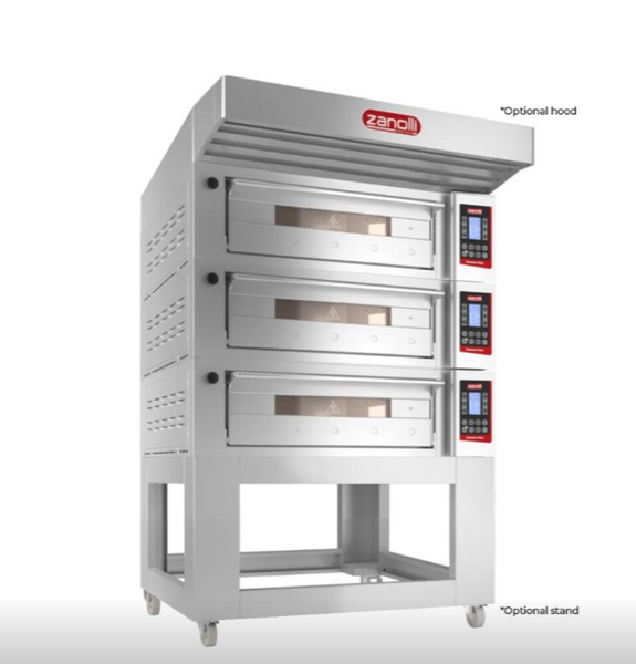 Zanolli POM1E04A-3 Teorema Polis 2 Tray Triple Bakery Deck Oven with Chamber