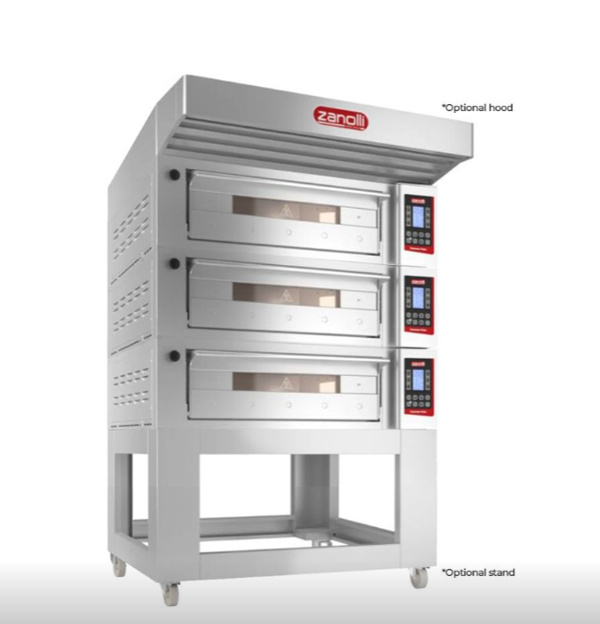 Zanolli POM2E04A-3 Teorema Polis Electric 2 Tray Triple Bakery Deck Oven