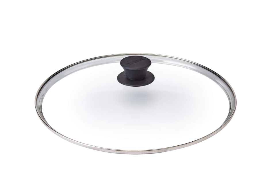 ECO-LID SM-5303 | Toughened Glass Lid | Stainless Steel Rim | Black Silicone Handle | Small