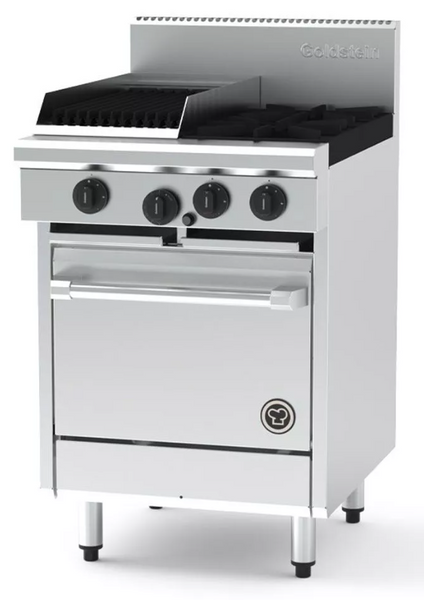Goldstein PF12Q220E-X 2 Burner & Chargrill Electric Static Oven
