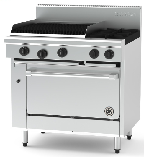 Goldstein PF24Q228E-X 2 Burner & Chargrill Electric Static Oven