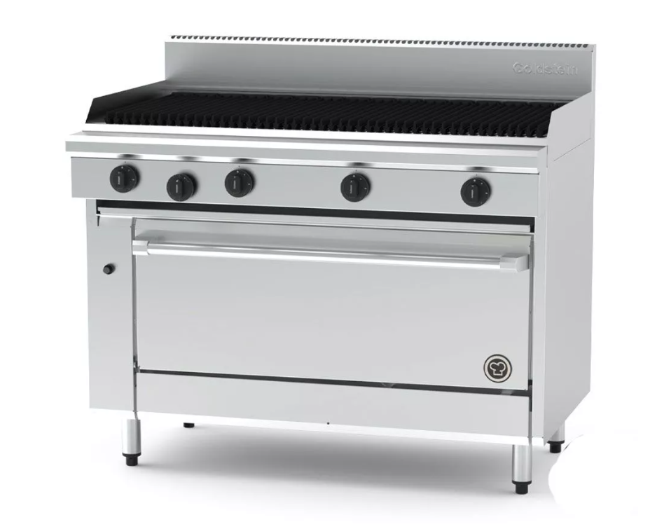 Goldstein PF48Q40EFF-X Jumbo Gas Range & Chargrill Top with Fan Forced Electric Oven