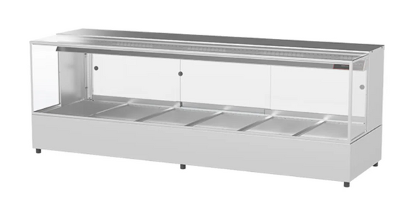 Woodson W.HFSQ26 6 Module Square Glass Hot Food Display