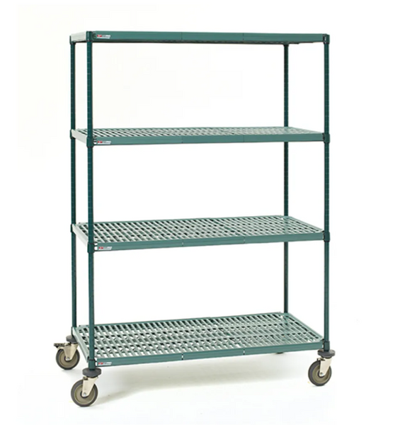 Metro PR.M4T68.2136 | Super Erecta PRO | 4 Tier | 21” x 36” | Mobile Polymer Mat Shelving | Mobile Shelves