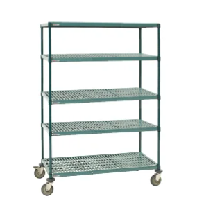 Metro PR.M5T68.2136 | Super Erecta PRO | 5 Tier | 21” x 36” | Mobile Polymer Mat Shelving | Mobile Shelves