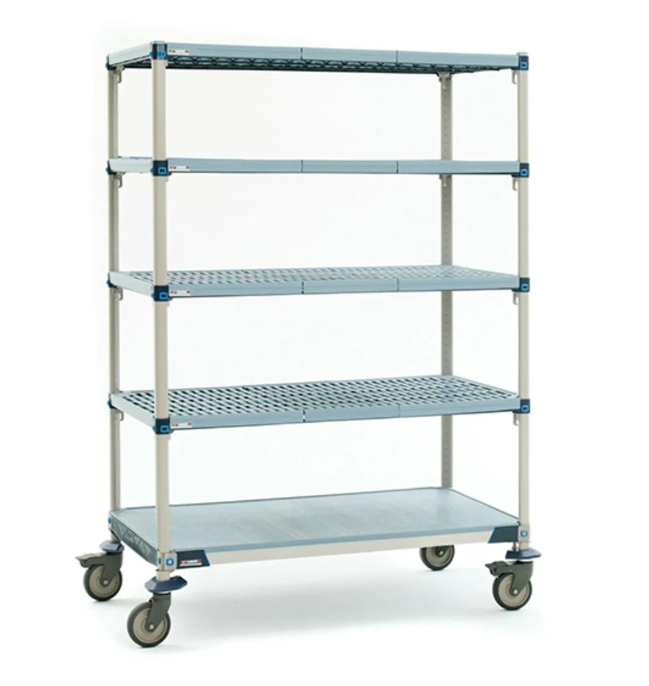 Metro MAXQ.M5T68.2136 | MAXQ | 5 Tier |21” x 36” | Mobile Polymer Mat Shelving | Mobile Shelves