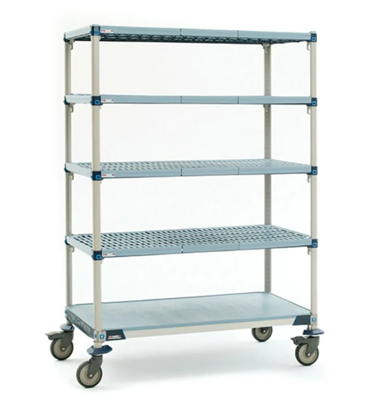 Metro MAXQ.M5T68.2136 | MAXQ | 5 Tier |21” x 36” | Mobile Polymer Mat Shelving | Mobile Shelves