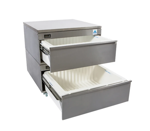 Adande VCR2.RW | Double Dual Temperature Drawers | Roller (adjustable) / Solid Work Top | 854mm Height
