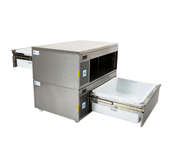 Adande VCM2.RW | Double Dual Temperature Matchbox Drawers | Roller (adjustable) / Solid Work Top