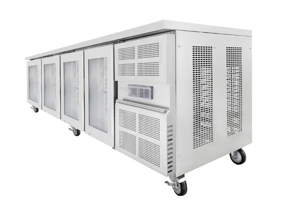 Airex AXR.UCGN.4G.900H | 4 Glass Door | Undercounter Refrigerator| with Height Increase Spacer | 368L | Undercounter Fridge