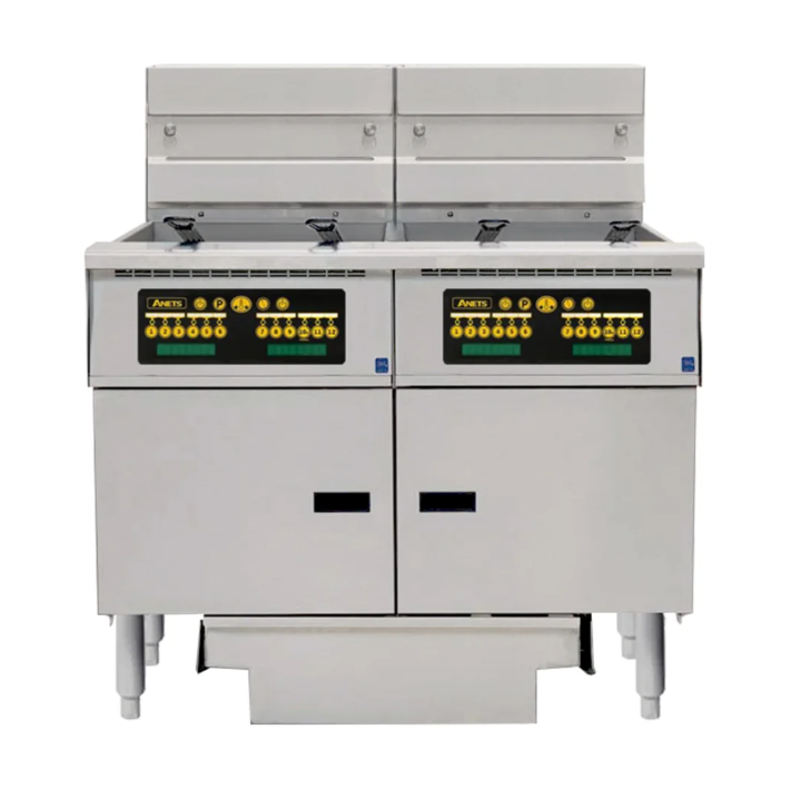 Anets FDAEP218RC Platinum Series Electric Fryer with Computer Control - 2 Filter Drawers